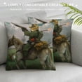thumbnail image 3 of Orinice Throw Pillow Cover The Cat Cowboy with a Rifle Rides a Horse Decorative Pillow Case Home Decor Square White, 3 of 5