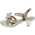 thumbnail image 4 of Link Smart-79K Girl's Glitter Bow Strap Buckle Platform Wrapped Heel Sandals, 4 of 7