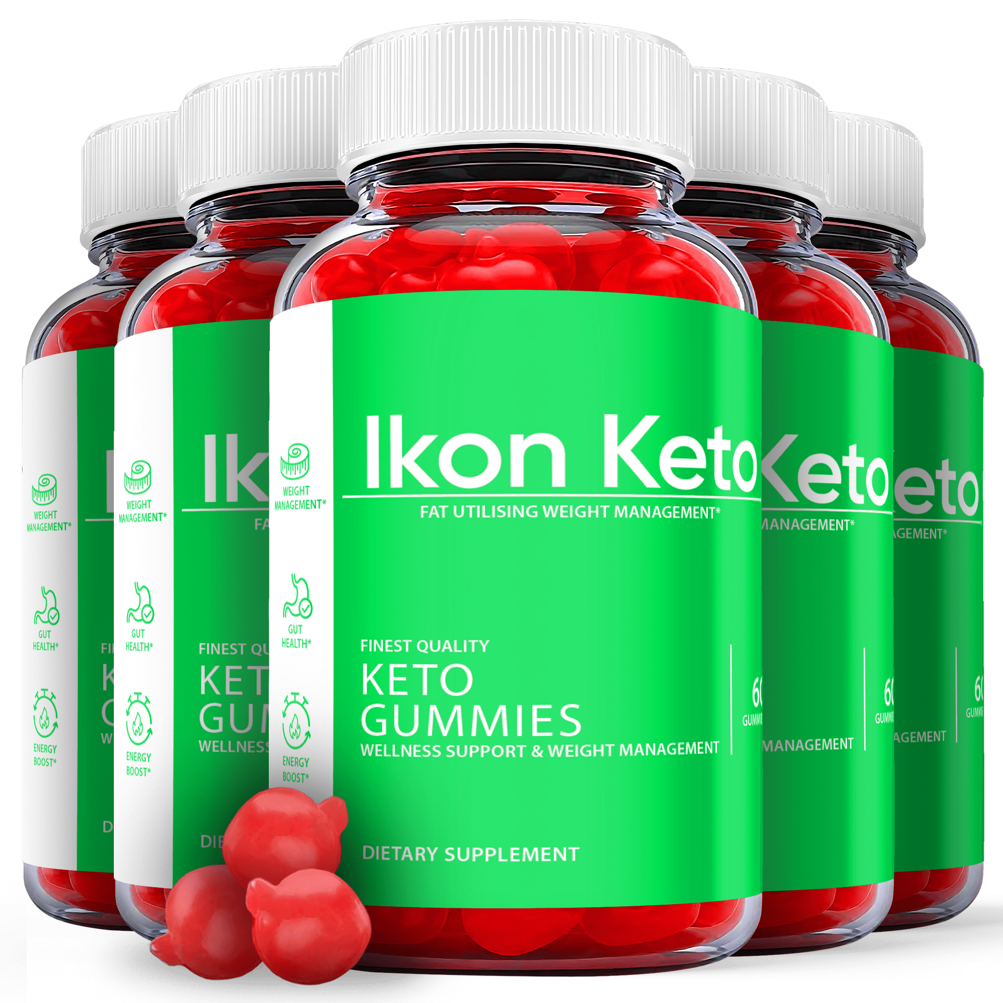 (5 Pack) Ikon Keto ACV Gummies - Supplement for Weight Loss - Energy & Focus Boosting Dietary Supplements for Weight Management & Metabolism - Fat Burn - 300 Gummies