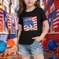 thumbnail image 5 of Cloaraye Toddler Girls T Shirts 4th of July Outfits Casual American Flag Printed Crew Neck Short Sleeve Shirts - 3t Girl Clothes, 5 of 5