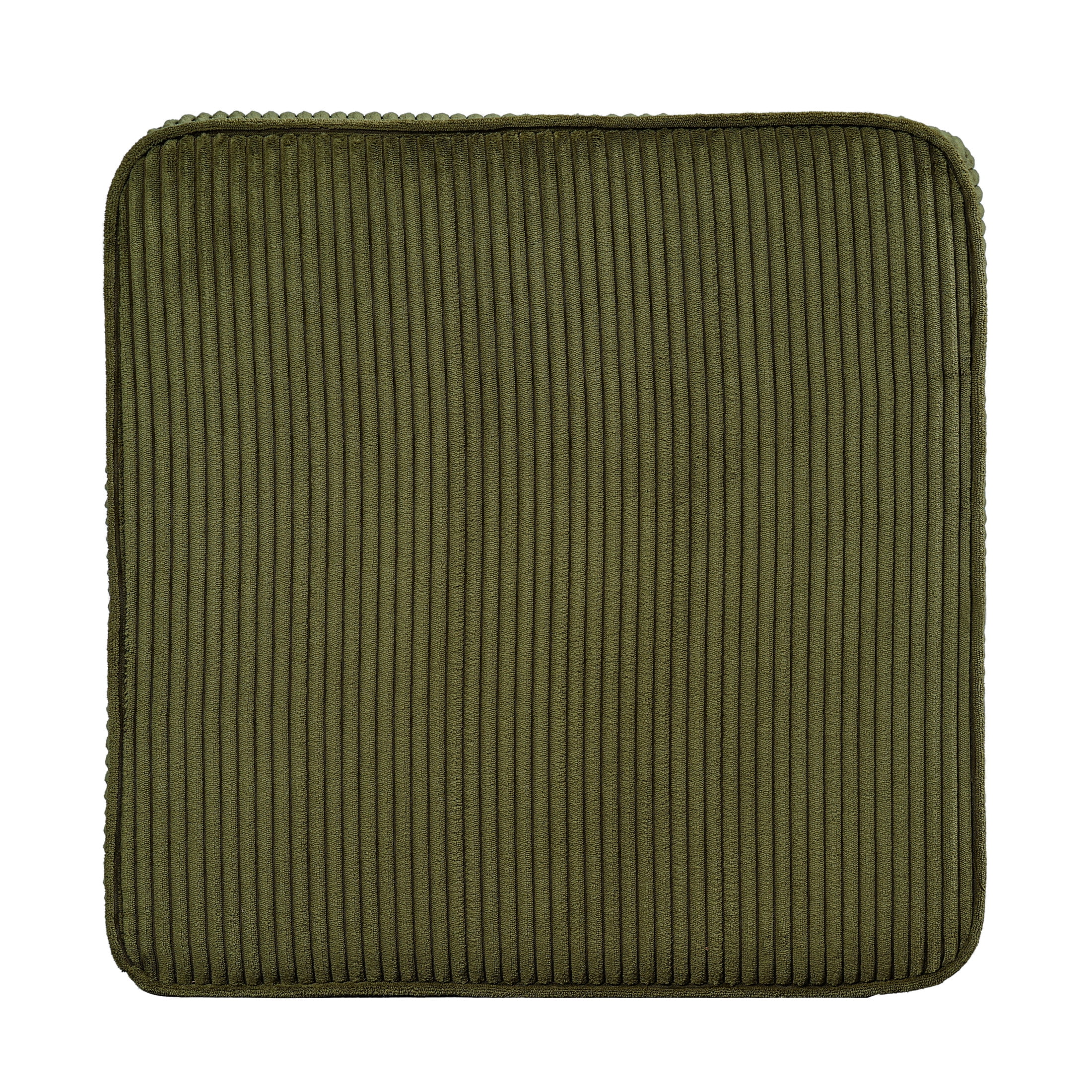 Christopher Knight Home Corduroy Upholstered Square Ottoman, Modular Footrest with Wood Frame, Olive Green