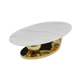 thumbnail image 3 of MIKIBAMA Modern Oval Faux Marble Coffee Table for Living Room, 3 of 10
