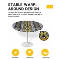 thumbnail image 2 of nqOlkjepod Yellow Navy Blue Geometric Round Tablecloth, Fitted Table Cover with Elastic for 36"-44" Round Tables, Southwestern Ethnic Boho Table Cloth Outdoor Dinning Party Waterproof Tablecloths, 2 of 6