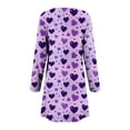 thumbnail image 3 of Tauxra Women Valentine Print Round Neck Long Sleeve Dress,Casual Pullover, 3 of 5