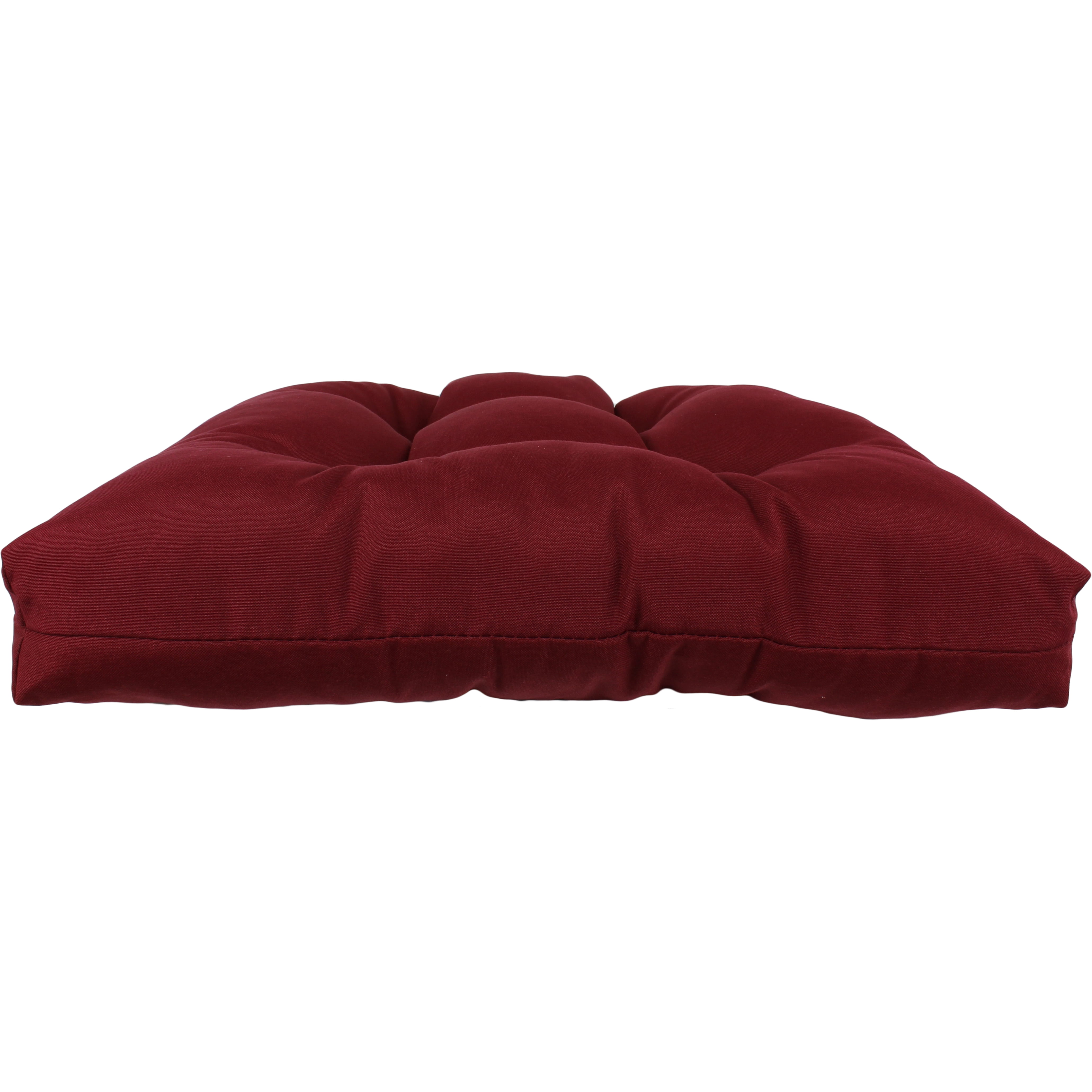Everything Comfy Burgundy Indoor / Outdoor Seat Cushion Patio D Cushion 20" x 20", 2 Tie Backs