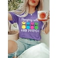 thumbnail image 6 of KimSoong Women Happy Easter Shirts Hanging with My Peeps Shirt Cute Bunny Rabbit Graphic Letter Printed Top, 6 of 9