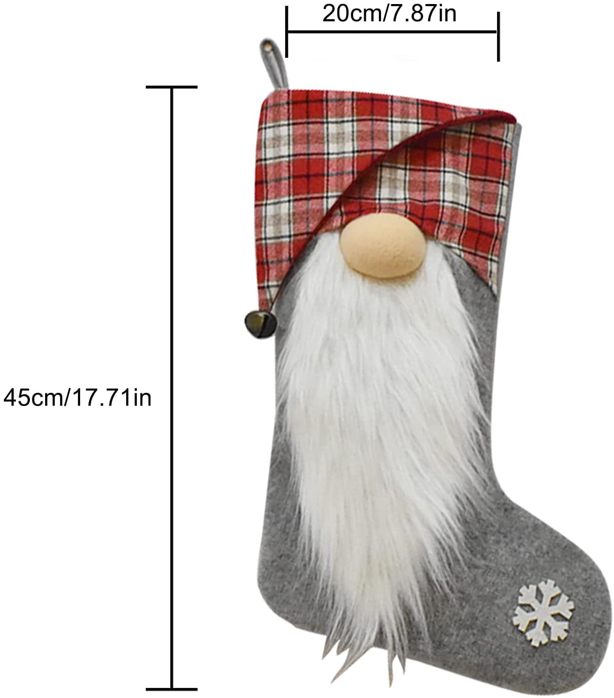 Dalrosia 3pcs Christmas Gnome Stockings, 3D Plush Swedish Gnome Stocking Fireplace Hanging Stockings Gift Bags for Xmas Holiday Decoration
