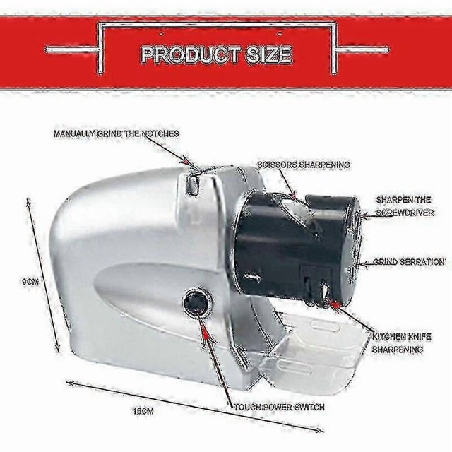 FFY Electric Knife Sharpener, Kitchen Knife Sharpener, Non-slip Base Apply To Knives And Scissors Screwdrivers - Snngv 26-27s
