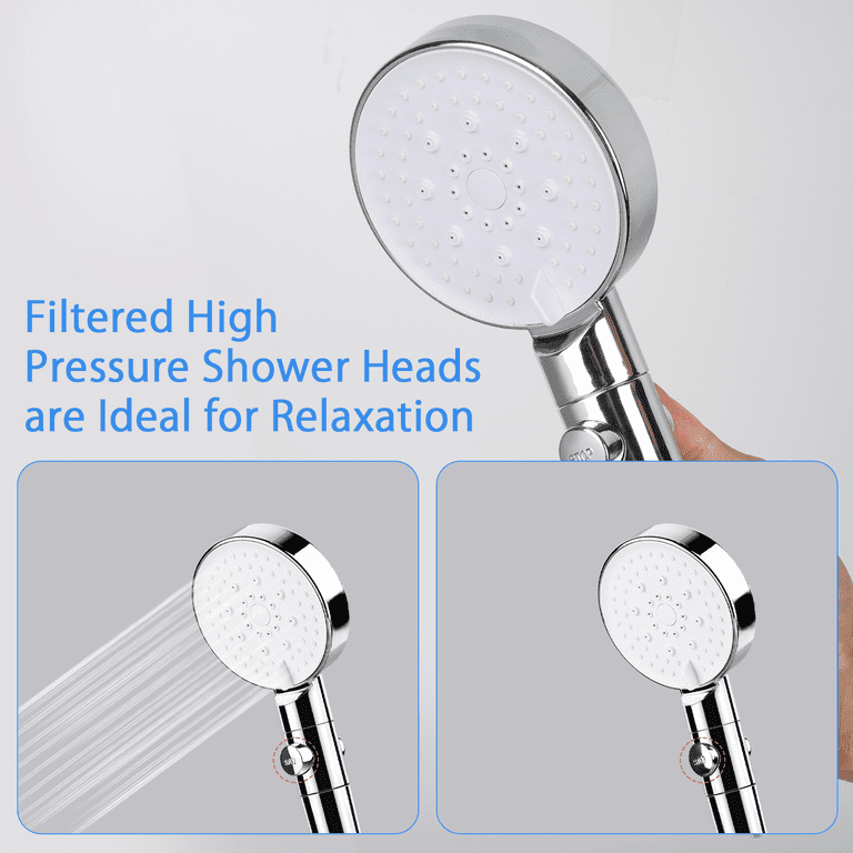 Hopopro Showerhead High Pressure Chrome Shower Head 5 Settings Fixed  Showerheads for Bathroom