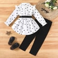 thumbnail image 7 of NOLDARES Toddler Girl Fall Winter Clothes Baby Crewneck Print Sweatshirts Pants Set Long Sleeve Outfits Set(White,6-7 Y), 7 of 7