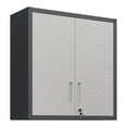 thumbnail image 6 of Noaman Metal Wall-Mounted Tool Storage Cabinet with Locking Door, 1 Adjustable Shelf, 29.53" x 11.81" x 30.31", Black & Gray, for Garage/Warehouse/Office, 6 of 17