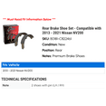 thumbnail image 2 of Rear Brake Shoe Set - Compatible with 2013 - 2021 Nissan NV200 2014 2015 2016 2017 2018 2019 2020, 2 of 2