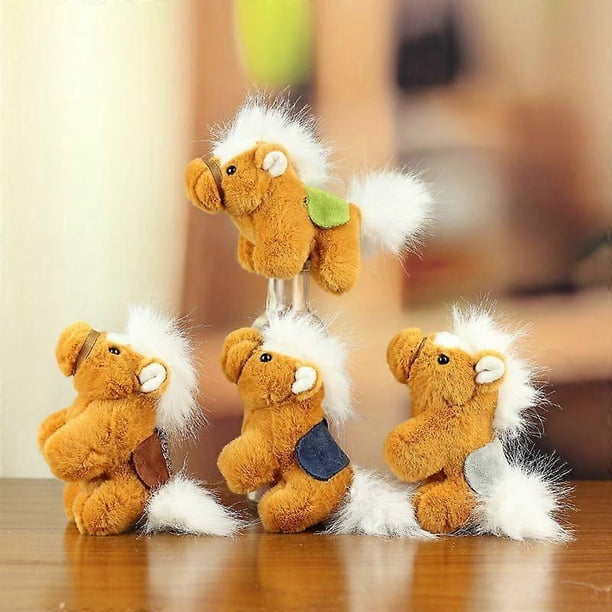 3pcs Horse Stuffed Animal Toy Keychain 2026 Zodiac Animal Plush Key Ring for New Year Small Plush Horse Toy Bag Charm Pendant for Kids and Pets