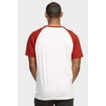 thumbnail image 4 of DailyWear Mens Casual Short Sleeve Plain Baseball Cotton T Shirts RED/WHT, Small, 4 of 4