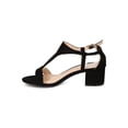thumbnail image 4 of New Women Nature Breeze Roxane-01 Faux Suede Open Toe T-Strap Chunky Heel Sandal, 4 of 5