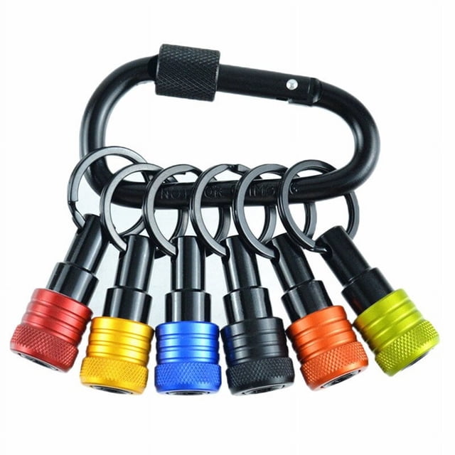 con Portabrocas, 6 Piezas, Portabrocas con Vástago Hexagonal de 1/4 Pulg., para Destornilladores, Destornilladores y Brocas, Incluye Mosquetón para