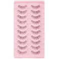 thumbnail image 2 of 10 Pairs Pack Light Volume with Clear Band Look Like Individual Clusters Short Fake Eyelash Spiky Lashes Natural Looking Manga Lashes False Eyelashes LK03, 2 of 5