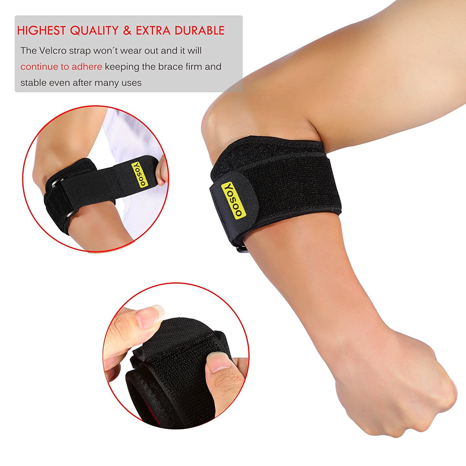 SPORTS TENNIS ELASTIC ELBOW/ARM WRAP BAND SUPPORT BRACE Made in USA 