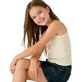 thumbnail image 4 of CYRBOKO Girls Knit Tank Tops, Summer Cotton Stretchy Spaghetti Strap Sleeveless Tops Beige Size 7-8 T, 4 of 4