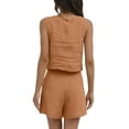 thumbnail image 5 of Xuanfei Women Sleeveless Square Neck Linen Matching Shorts Sets With Pockets, 5 of 7