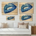 thumbnail image 4 of Designart 'Beautiful Woman Lips Blue With Flowers' Modern Print on Natural Pine Wood, 4 of 5