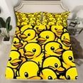 thumbnail image 2 of Manfei Yellow Duck 3pcs Twin Sheet Sets,Cartoon Animal Twin Fitted Sheet,Kawaii Wildlife Breathable Flat Sheet,Cute Bedroom Decorative, 2 of 7