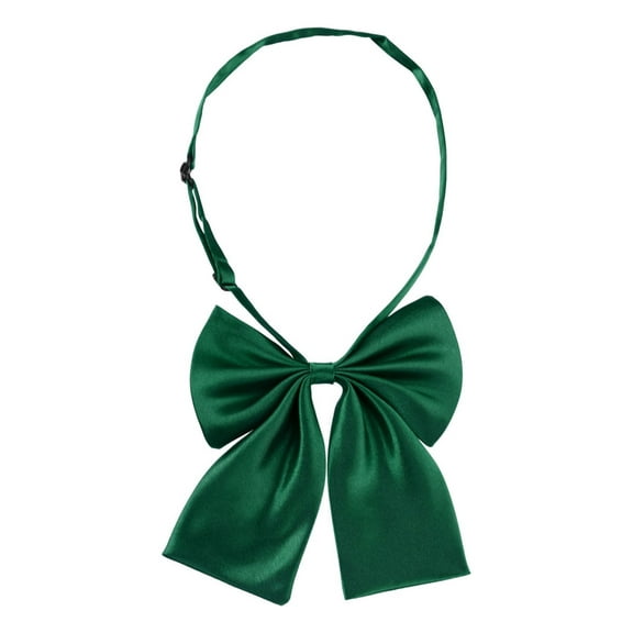INSPIRE CHIC Women's Pre-Tied Bowknot Bow Tie Adjustable Strap Bowtie Solid Color One Size Deep Green