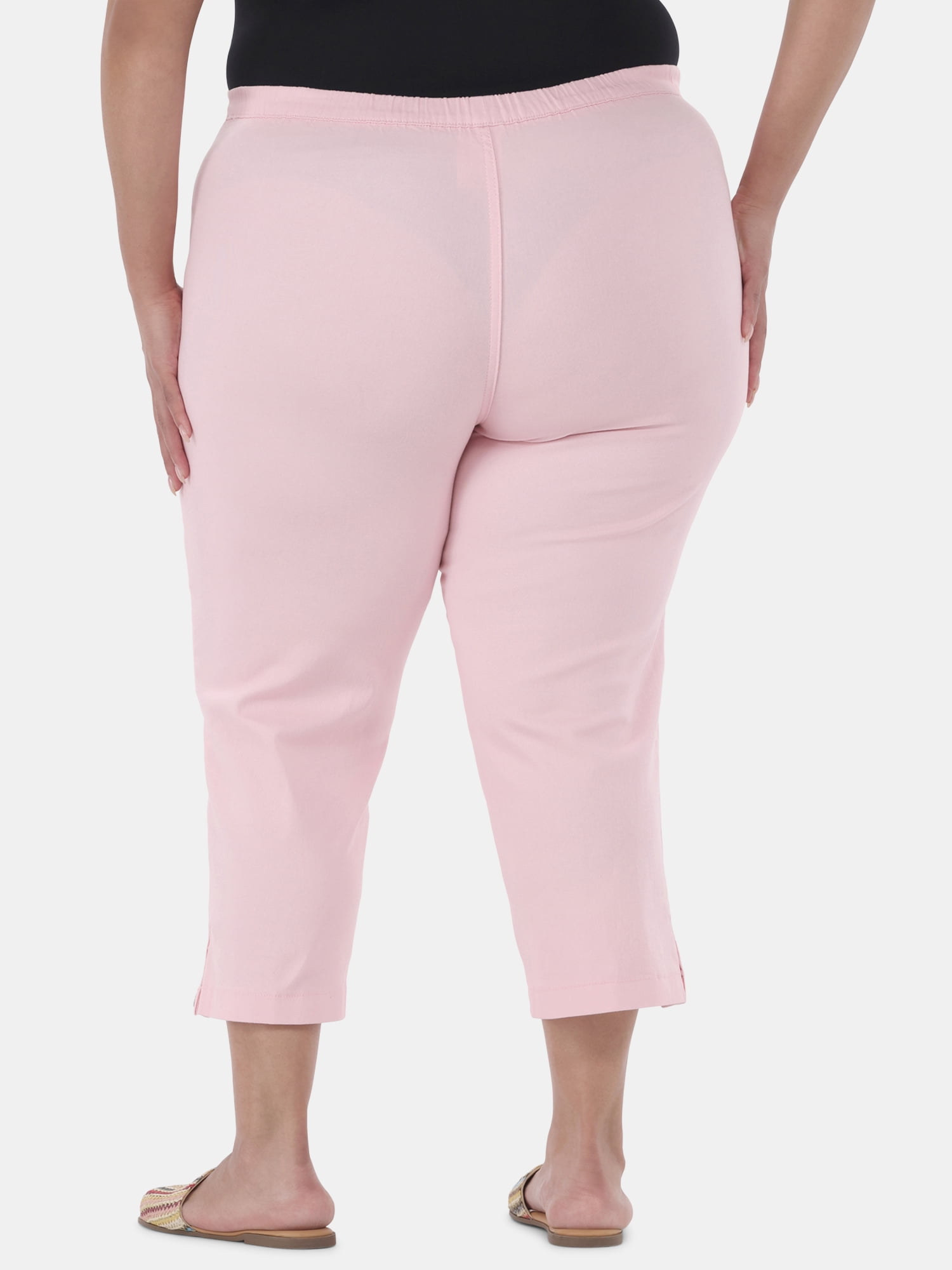 JMS Just My Size by Hanes Women's Plus Snap Hem Pull On Cropped Pants, 23" Inseam, Sizes 0X-4X