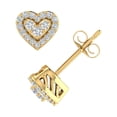 thumbnail image 2 of 1/5 Carat Diamond Heart Shaped Stud Earrings in 10K Yellow Gold, 2 of 5