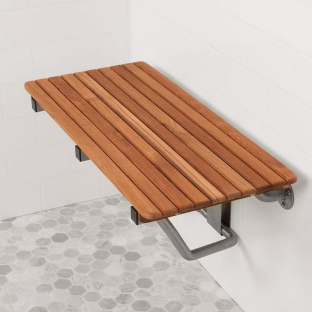 homeroots Lit & Bain 402219 28" Grand Banc de Douche en Teck de Station de Vacances
