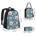 thumbnail image 2 of Pofeuu Funny Pig Faces Print Backpack Travel Backpacks With Lunch Bag Pencil Bag Set 3 pcs Set Cartoon Backpack, 2 of 7
