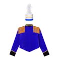 thumbnail image 3 of iiniim Kids Girls Long Sleeve Stand Collar Tassel Shoulder Button Down Jacket with Feather Hat Royal Blue 10, 3 of 7