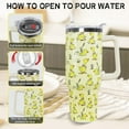 thumbnail image 4 of 40oz Insulated Stainless Steel Tumbler with Handle & Straw - Cute Duck Design Travel Mug, Coffee Water Bottle, Funny Gift for Women, 4 of 6