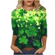 thumbnail image 3 of TaTaai Fashion Women's Printed Round Neck 3/4 Sleeve T-shirt Fashionable Blouse Tops Gift, 3 of 5