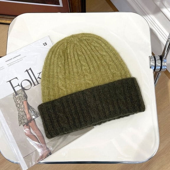 CoCopeanut Topi Musim Dingin untuk Wanita Pria Beanies Rajutan Topi Lucu Anak Perempuan Musim Gugur Patchwork Perempuan Topi Beanie Topi Hangat Wanita Kasual