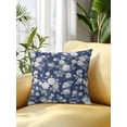 thumbnail image 2 of 1 Pack Outdoor Pillows Waterproof, Spring White Floral Indoor/Outdoor Throw Pillows with Inserts, Navy Blue Farmhouse Vintage Flowers Decorative Pillow for Patio Furniture Chairs Couch, 2 of 8