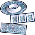 thumbnail image 2 of Talavera 3-Piece Melamine Hostess Serveware Set – Chip & Dip Server, 3-Section Relish Tray, and 19" Rectangular Platter – Colorful Southwest Serving Set for Entertaining & Outdoor Dining, 2 of 4