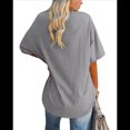 thumbnail image 3 of Camiseta Básica de Corta con Cuello en V, Gris , Talla M, 3 of 5