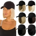 thumbnail image 1 of Qlenkay Gorra de Béisbol con Extensiones de Cabello Recto Corto Bob Peinado Peluca Ajustable Extraíble Sombrero 14 Pulgadas para Mujer Niña Rubio Blanqueado, 1 of 5