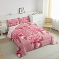 thumbnail image 3 of Castle Fairy Full Size 3-Piece Monogram B Kawaii Bow Comforter Set, 3 of 8