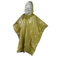 thumbnail image 2 of Gustave Emergency Blankets Rain Poncho Waterproof Thermal Blanket Outdoor Survival Camping Gear, Hooded Raincoat for Hiking Cycling (Green), 2 of 9