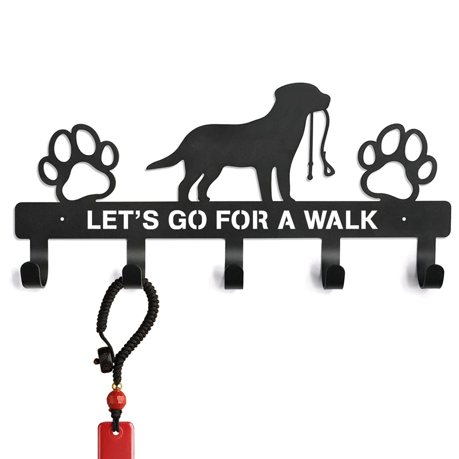 Dog Stuff Organizer, Key Hooks Wall Mounted, Dog Stuff Storage Shelf, Living Room Decor Hangings Storage Organizer for Dog Collars, Harnesses and Keys