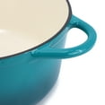 thumbnail image 4 of MegaChef 6.35 Quart Round Enameled Cast Iron Dutch Oven with Self Basting Lid in Teal, 4 of 7