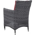 thumbnail image 5 of Modern Contemporary Urban Design Outdoor Patio Balcony Garden Furniture Side Dining Chair, Set of Two, Sunbrella Rattan Wicker, Red, 5 of 5