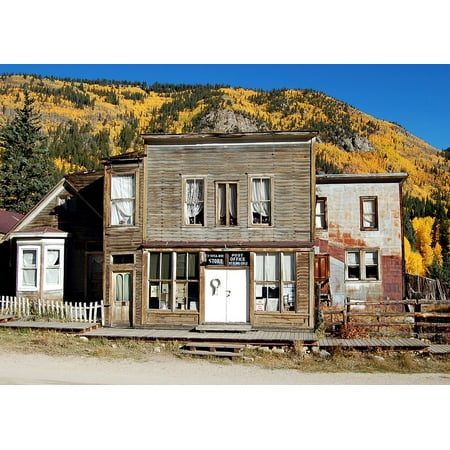 Canvas Print Autumn Fall St Elmo Yellow Ghost Town Colorado Stretched Canvas 10 x