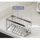 thumbnail image 3 of Organizador para fregadero con bandeja de goteo, soporte para esponja de acero inoxidable, almacenamiento de esponja de cocina, 21,5*9*21,3 cm, 3 of 5