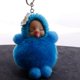 thumbnail image 1 of LLavero de muñeca bebé durmiente, pompón de flores, Bola de piel de conejo, llavero de coche esponjoso, 1 of 5