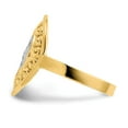 thumbnail image 4 of Solid 14k Yellow Gold Two Toned Oval Shield and Hearts Ring Band Size 5.5, 4 of 8