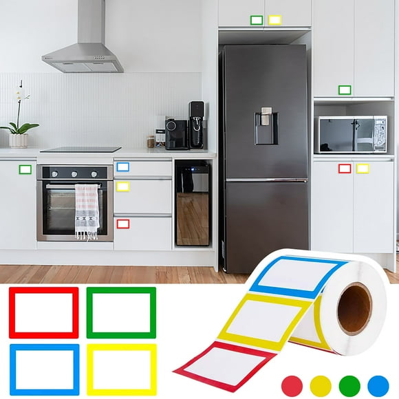 Xihbxyly Etiquetas Adhesivas de Colores, Rollo de Etiquetas Autoadhesivas, 4 Colores Brillantes, Fácil Organización, para Uso En Eventos de Oficina, Material Ecológico, Tamaño 5,8 X 8,5 Cm, Solución