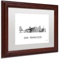 thumbnail image 2 of Trademark Fine Art 'San Francisco CA Skyline WB-BW' Canvas Art by Marlene Watson, White Matte, Wood Frame, 2 of 4